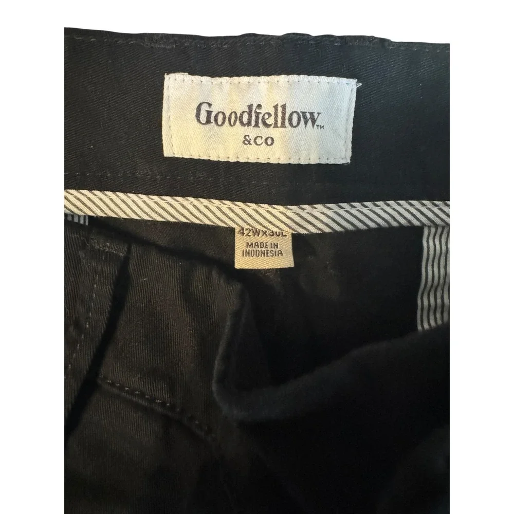 Goodfellow & Co Mens Every Wear‎ Chino Pants Black Straight Fit 42x30 NWT